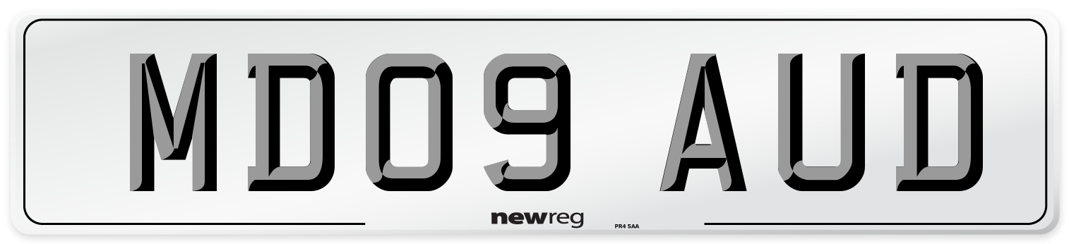 MD09 AUD Number Plate from New Reg